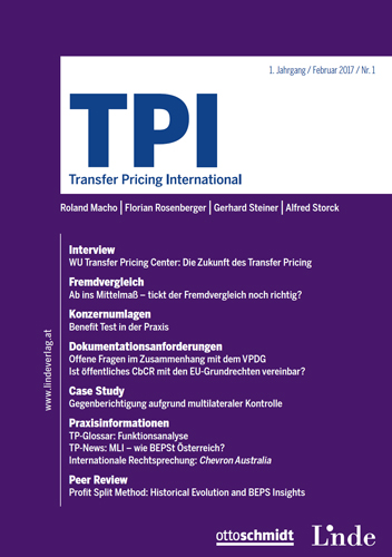 Ansicht: TPI - Transfer Pricing International