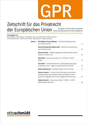 Ansicht: GPR - Zeitschrift für das Privatrecht der Europäischen Union