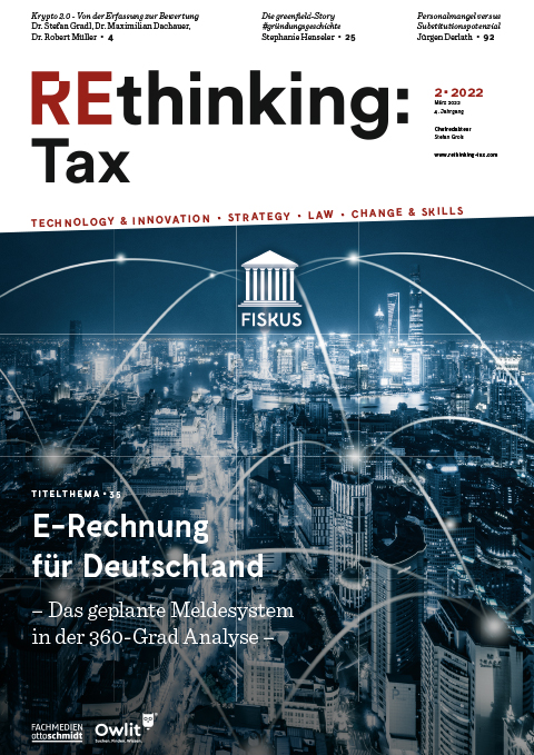 Ansicht: REthinking Tax - Fachzeitschrift zum technologischen und organisatorischen Wandel in der Steuerberatung und der Steuerfunktion in Unternehmen