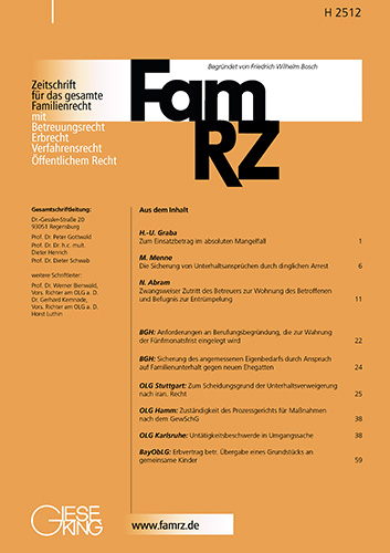 Ansicht: FamRZ - Zeitschrift für das gesamte Familienrecht