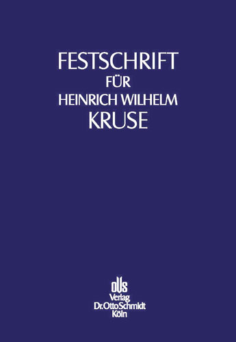 Festschrift für Heinrich Wilhelm Kruse