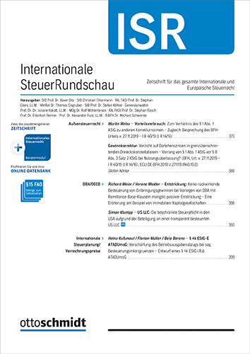 Ansicht: Internationale SteuerRundschau - ISR