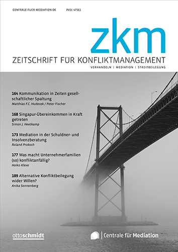 Ansicht: Zeitschrift für Konfliktmanagement - ZKM