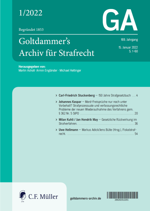 Ansicht: Goltdammer's Archiv für Strafrecht