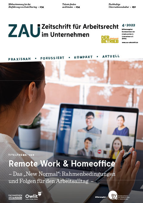 Ansicht: ZAU – Zeitschrift für Arbeitsrecht im Unternehmen