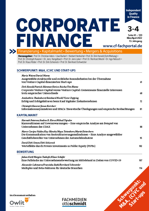 CORPORATE FINANCE - Die Erfolgsformel für Finanzprofis