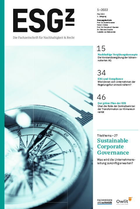 Ansicht: ESGZ – Fachzeitschrift für Nachhaltigkeit und Recht