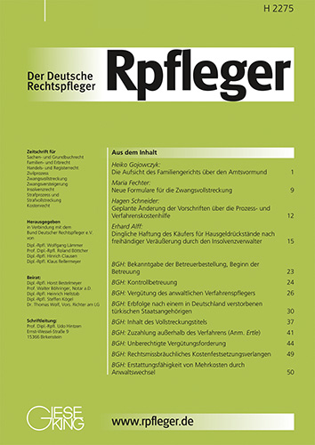 Ansicht: Rpfleger - Juristische Fachzeitschrift