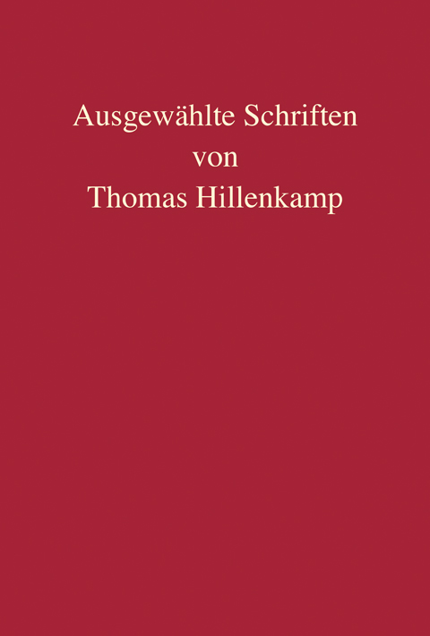 Ansicht: Ausgewählte Schriften von Thomas Hillenkamp