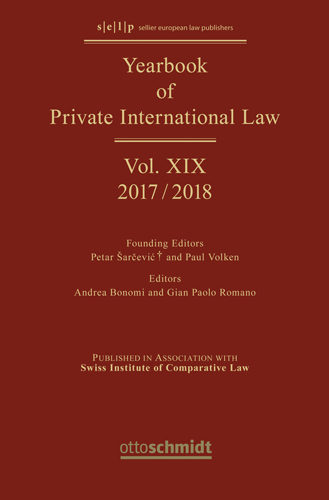 Yearbook of Private International Law Vol. XIX - 2017/2018