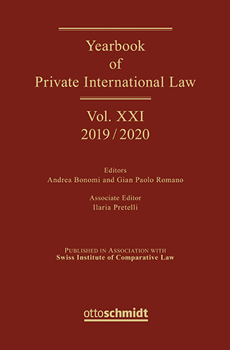 Yearbook of Private International Law Vol. XXI - 2019/2020