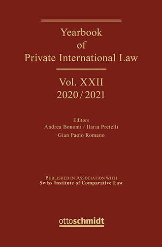 Ansicht: Yearbook of Private International Law Vol. XXII – 2020/2021