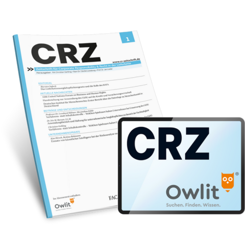Ansicht: CRZ - Zeitschrift für Corporate Responsibility und Recht in der Lieferkette