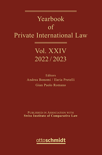 Ansicht: Yearbook of Private International Law Vol. XXIV – 2022/2023