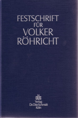 Ansicht: Festschrift für Volker Röhricht
