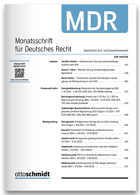 MDR - Monatsschrift für Deutsches Recht