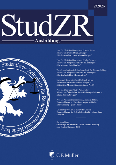 Studentische Zeitschrift für Rechtswissenschaft Ausbildung