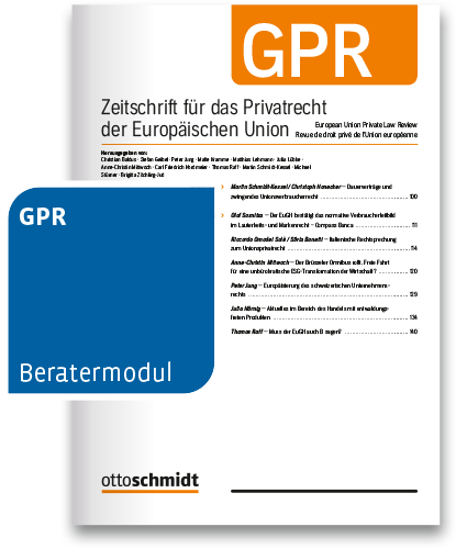 GPR - Zeitschrift für das Privatrecht der Europäischen Union