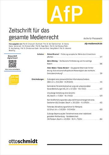 AfP - Zeitschrift für das gesamte Medienrecht